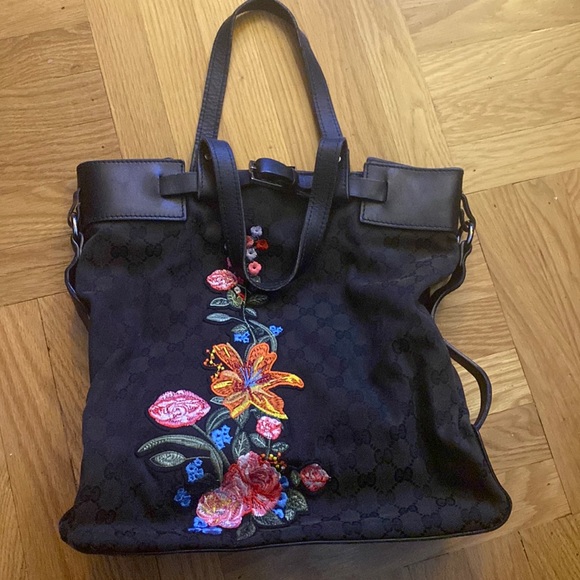 Gucci Vintage Embroidered Tote